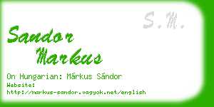 sandor markus business card